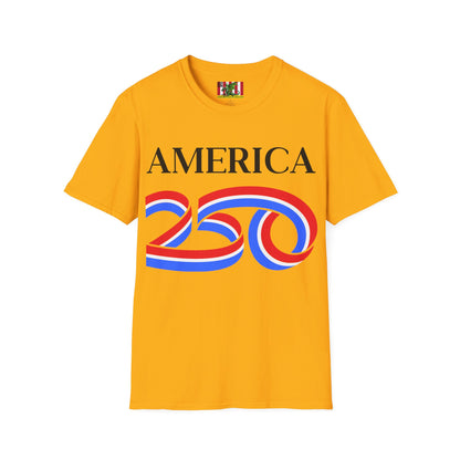 America 250 Black font, Light colors, Unisex T-Shirt by theGreenDragonTavern.shop
