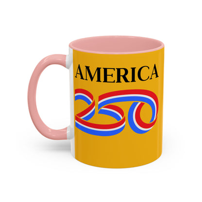 America 250 Yellow Accent Mug by theGreenDragonTavern.shop