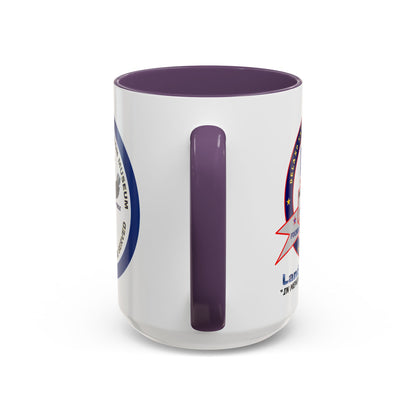 DNASM 2-sided, Founding & Student Art w/Navy Ring White Accent Mug by theGreenDragonTavern.shop