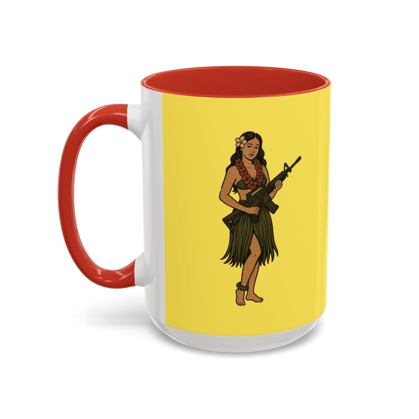 Hula Girl Packin' Heat Pineapple Accent Mug by theGreenDragonTavern.shop