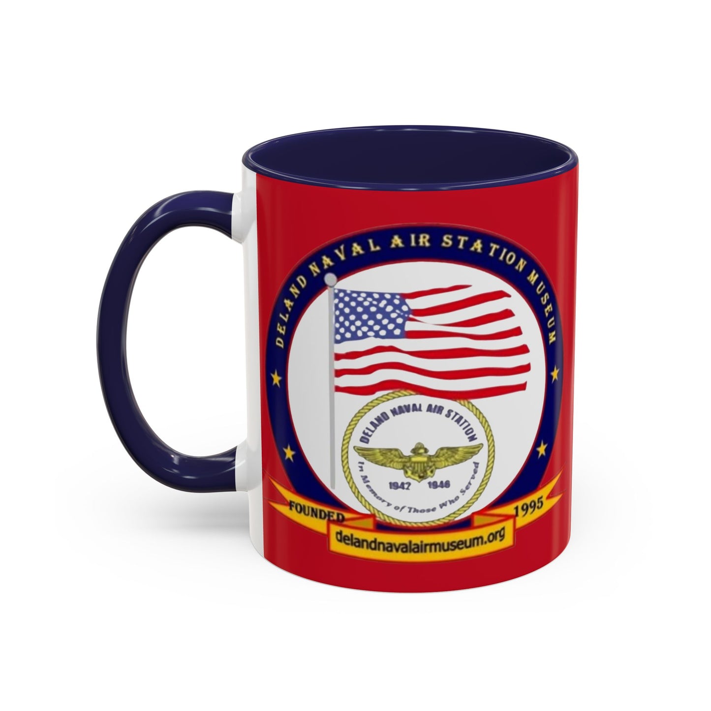 DeLand Naval Air Station Museum Red Accent Mug by theGreenDragonTavern.shop