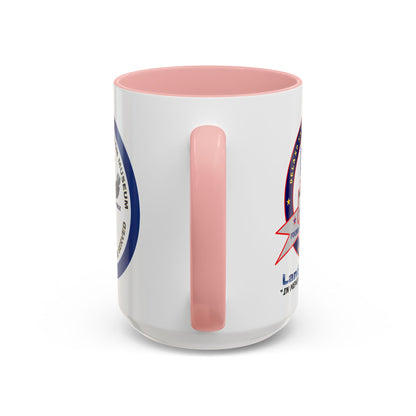 DNASM 2-sided, Founding & Student Art w/Navy Ring White Accent Mug by theGreenDragonTavern.shop