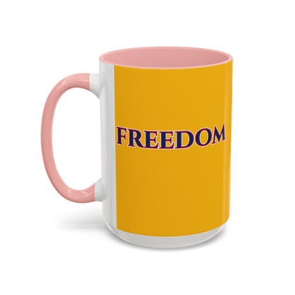 Freedom, Yellow Accent Mug by theGreenDragonTavern.shop