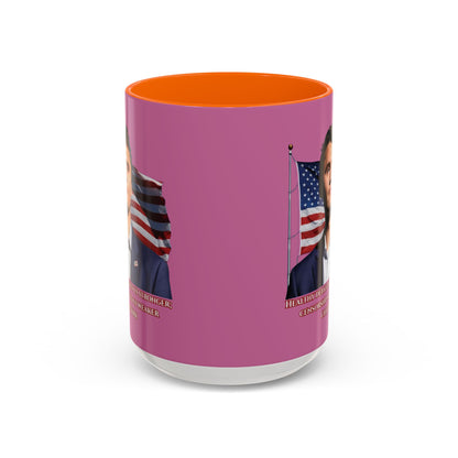 Charlie Kirk, Healthy Debate Pink Accent Mug by theGreenDragonTavern.shop