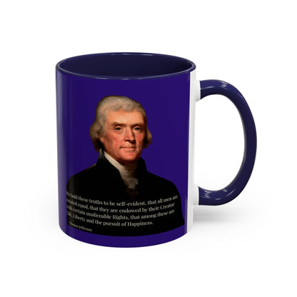 We hold these truths to be self-evident Dark Purple Accent Mug by theGreenDragonTavern.shop