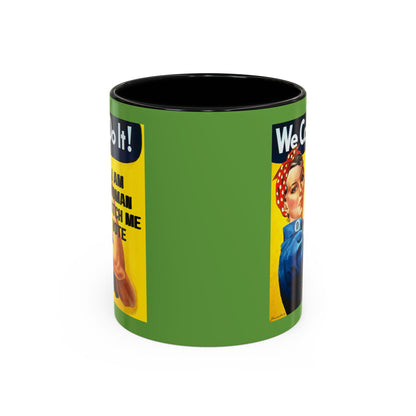 I Am Woman Watch Me Vote Rosie Green Accent Mug by theGreenDragonTavern.shop