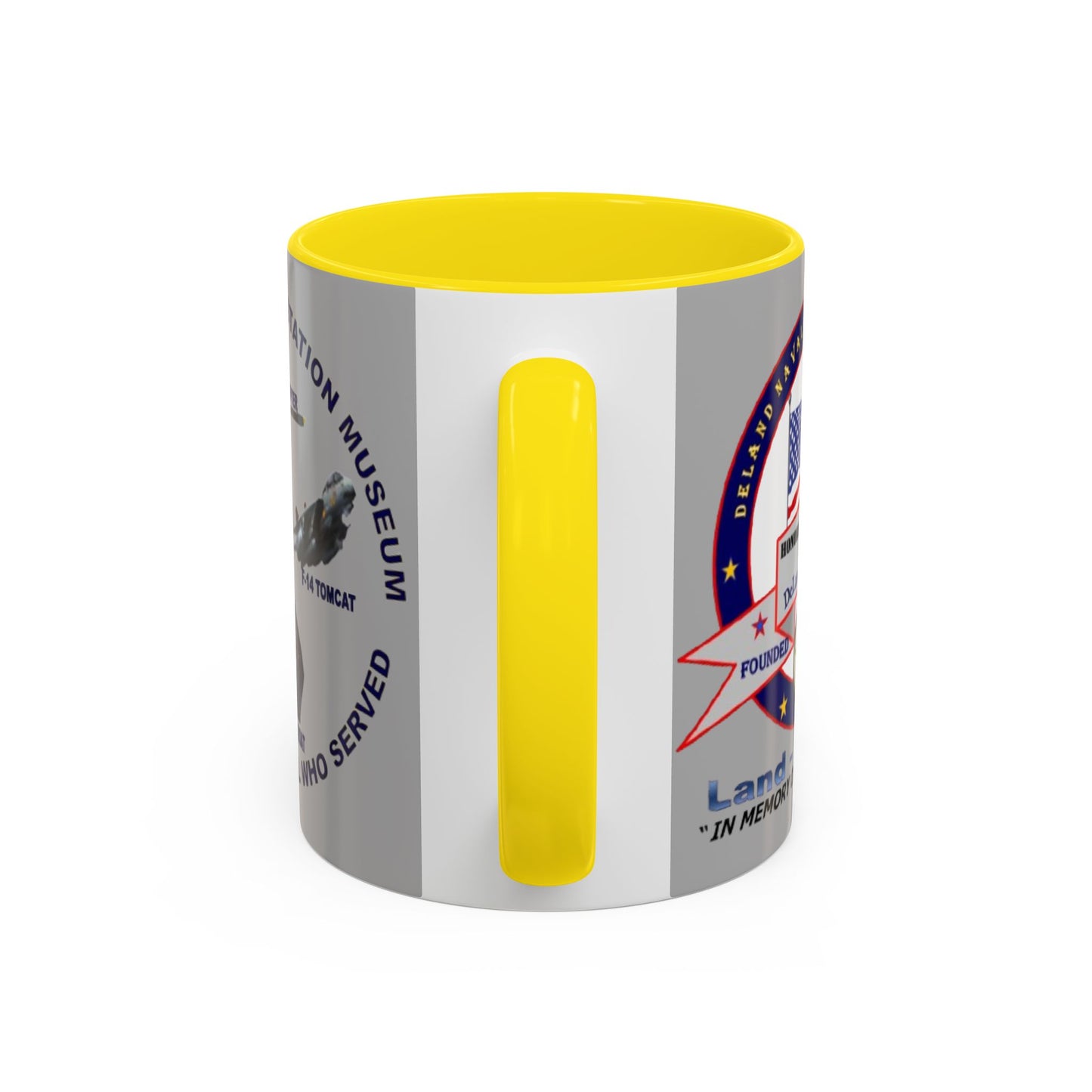 DNASM 2-sided, Founding & Student Art Light Grey Accent Mug by theGreenDragonTavern.shop