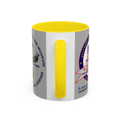 DNASM 2-sided, Founding & Student Art Light Grey Accent Mug by theGreenDragonTavern.shop