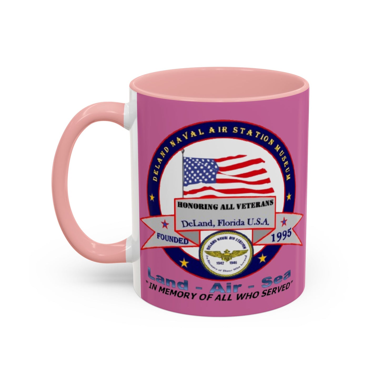 DNASM 2-sided, Founding & Student Art w/WhiteBG Pink Accent Mug by theGreenDragonTavern.shop
