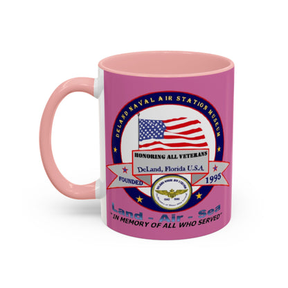 DNASM 2-sided, Founding & Student Art w/WhiteBG Pink Accent Mug by theGreenDragonTavern.shop