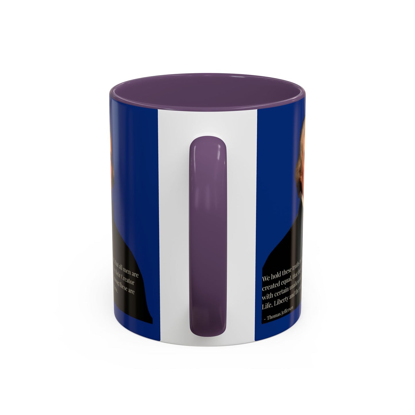 We hold these truths to be self-evident Dark Blue Accent Mug by theGreenDragonTavern.shop