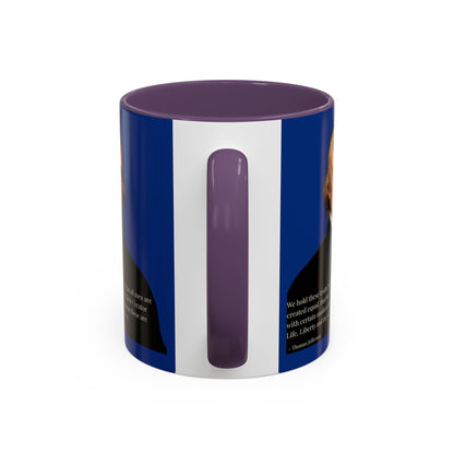 We hold these truths to be self-evident Dark Blue Accent Mug by theGreenDragonTavern.shop