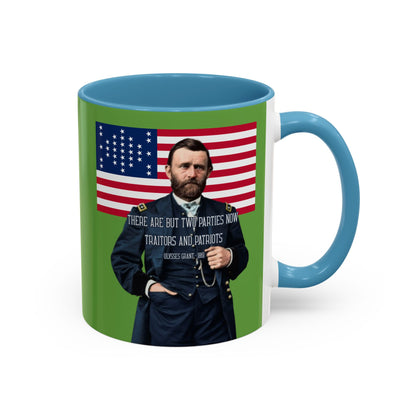"Traitors and Patriots" Ulysses Grant Green Accent Mug by theGreenDragonTavern.shop