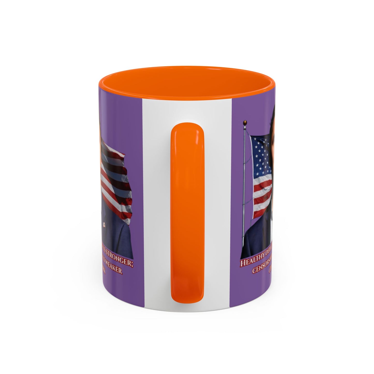 Charlie Kirk, Healthy Debate Light Purple Accent Mug by theGreenDragonTavern.shop