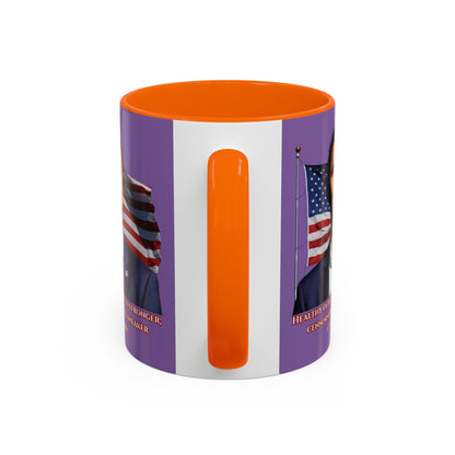 Charlie Kirk, Healthy Debate Light Purple Accent Mug by theGreenDragonTavern.shop