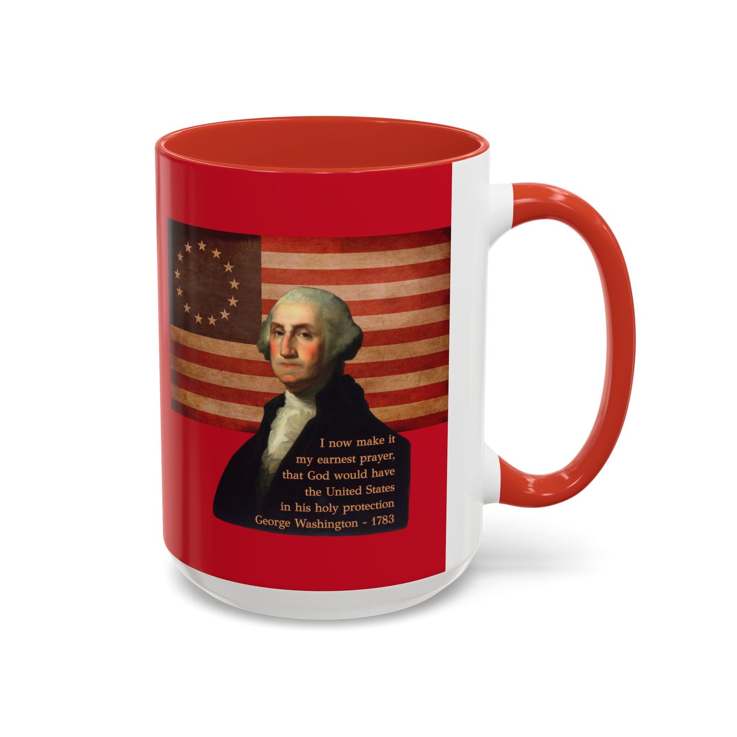 Washington's Earnest Prayer Red Accent Mug by theGreenDragonTavern.shop