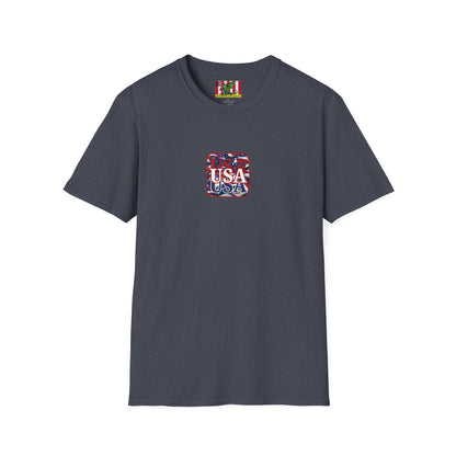 2-sided, Red WHITE and Blue USA Patriot Dark colors Unisex T-Shirt by theGreenDragonTavern.shop