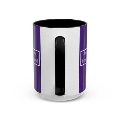 don't assume your freedoms are assured White font Dark Purple Accent Mug by theGreenDragonTavern.shop
