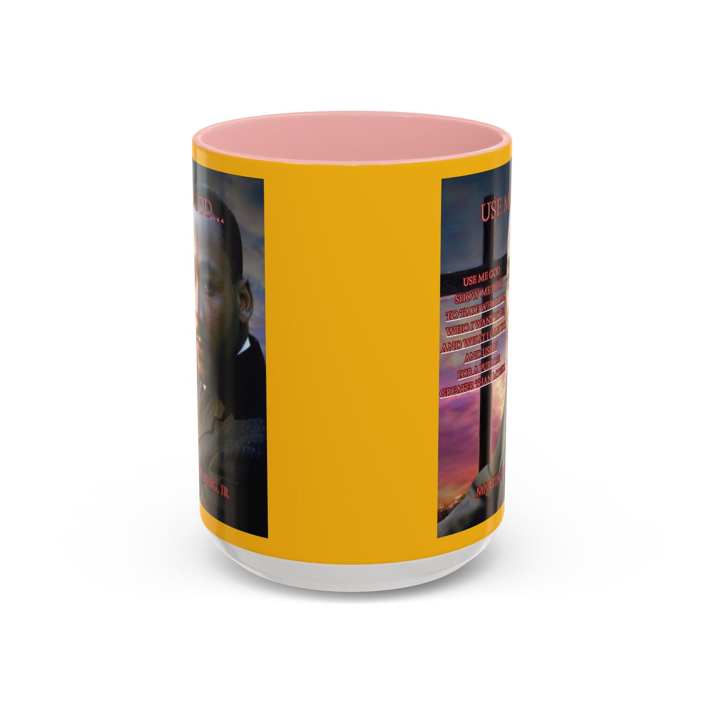 Use Me God, MLK Jr Yellow Accent Mug by theGreenDragonTavern.shop