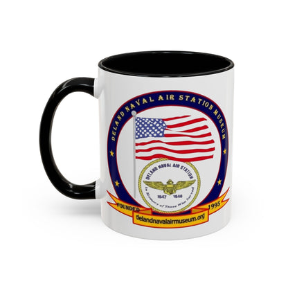 DeLand Naval Air Station Museum White Accent Mug by theGreenDragonTavern.shop
