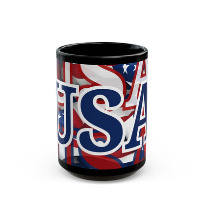 USA! USA! USA Blue font Patriot Red Mug by theGreenDragonTavern.shop
