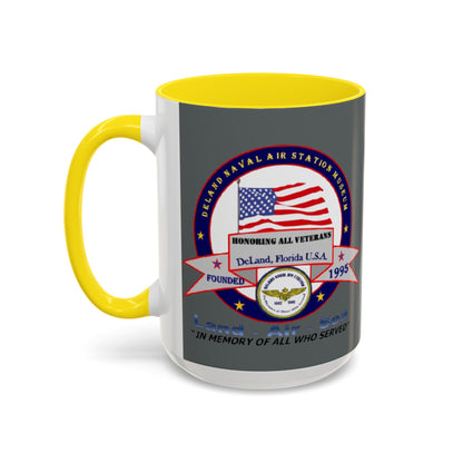 DNASM 2-sided, Founding & Student Art w/Navy Ring Grey Accent Mug by theGreenDragonTavern.shop