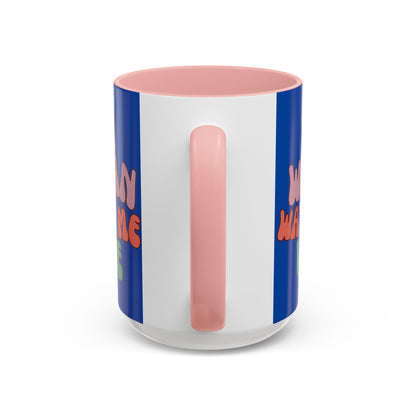 I Am Woman Watch Me Vote Dark Blue Accent Mug by theGreenDragonTavern.shop