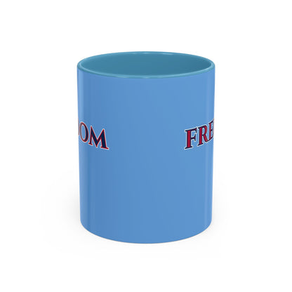 Freedom, Light Blue Accent Mug by theGreenDragonTavern.shop