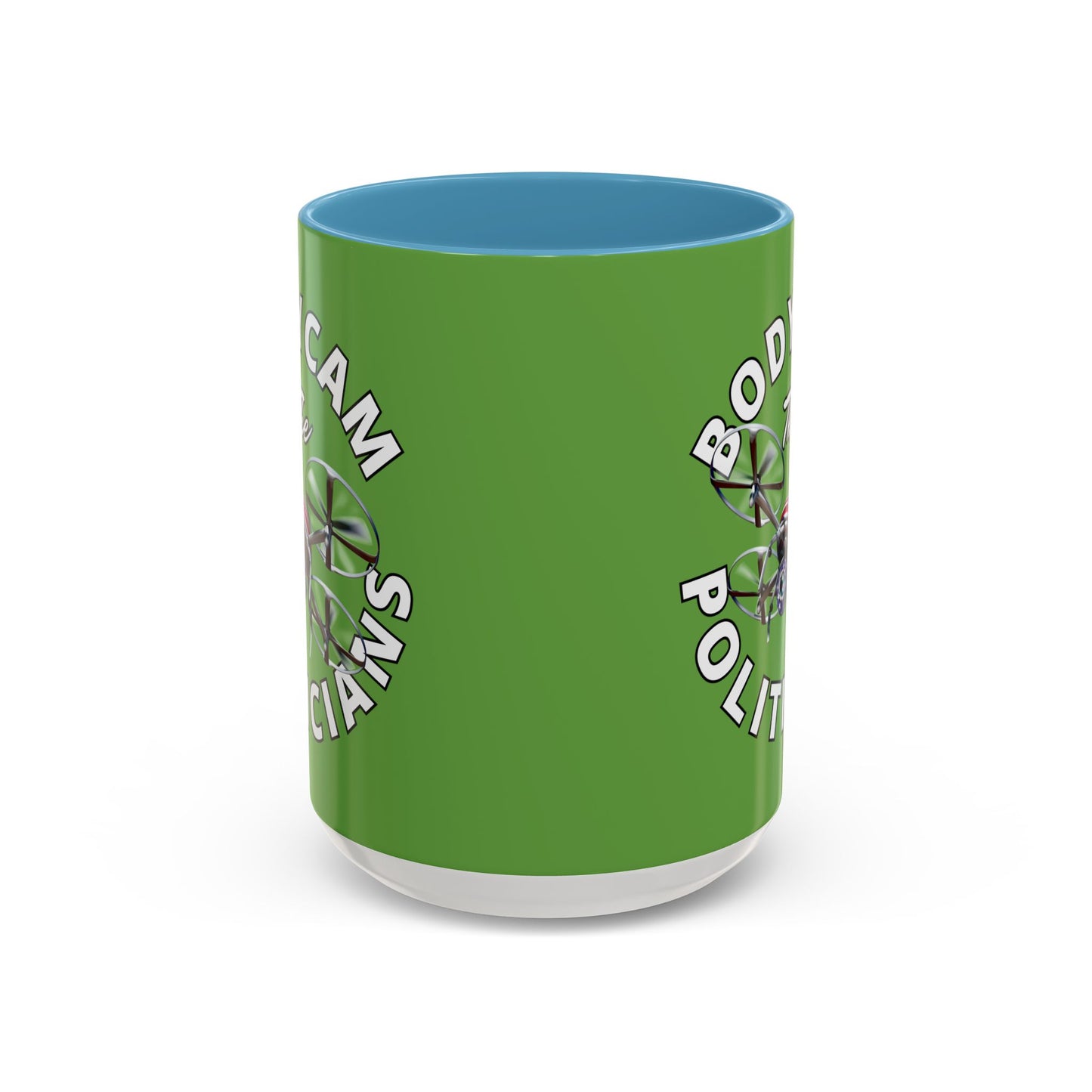 Bodycam the Politicians Drone Green Accent Mug by theGreenDragonTavern.shop