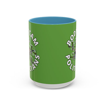 Bodycam the Politicians Drone Green Accent Mug by theGreenDragonTavern.shop