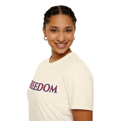 Freedom, Red font, Light colors Unisex T-Shirt by theGreenDragonTavern.shop