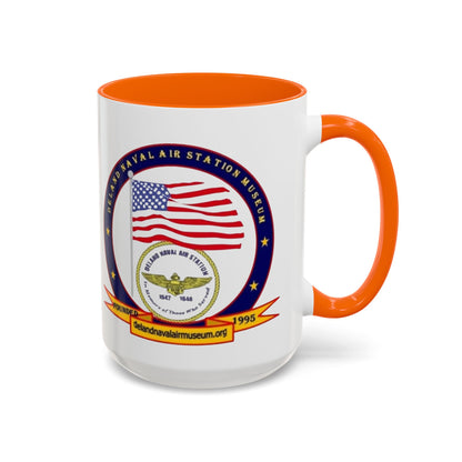 DeLand Naval Air Station Museum White Accent Mug by theGreenDragonTavern.shop