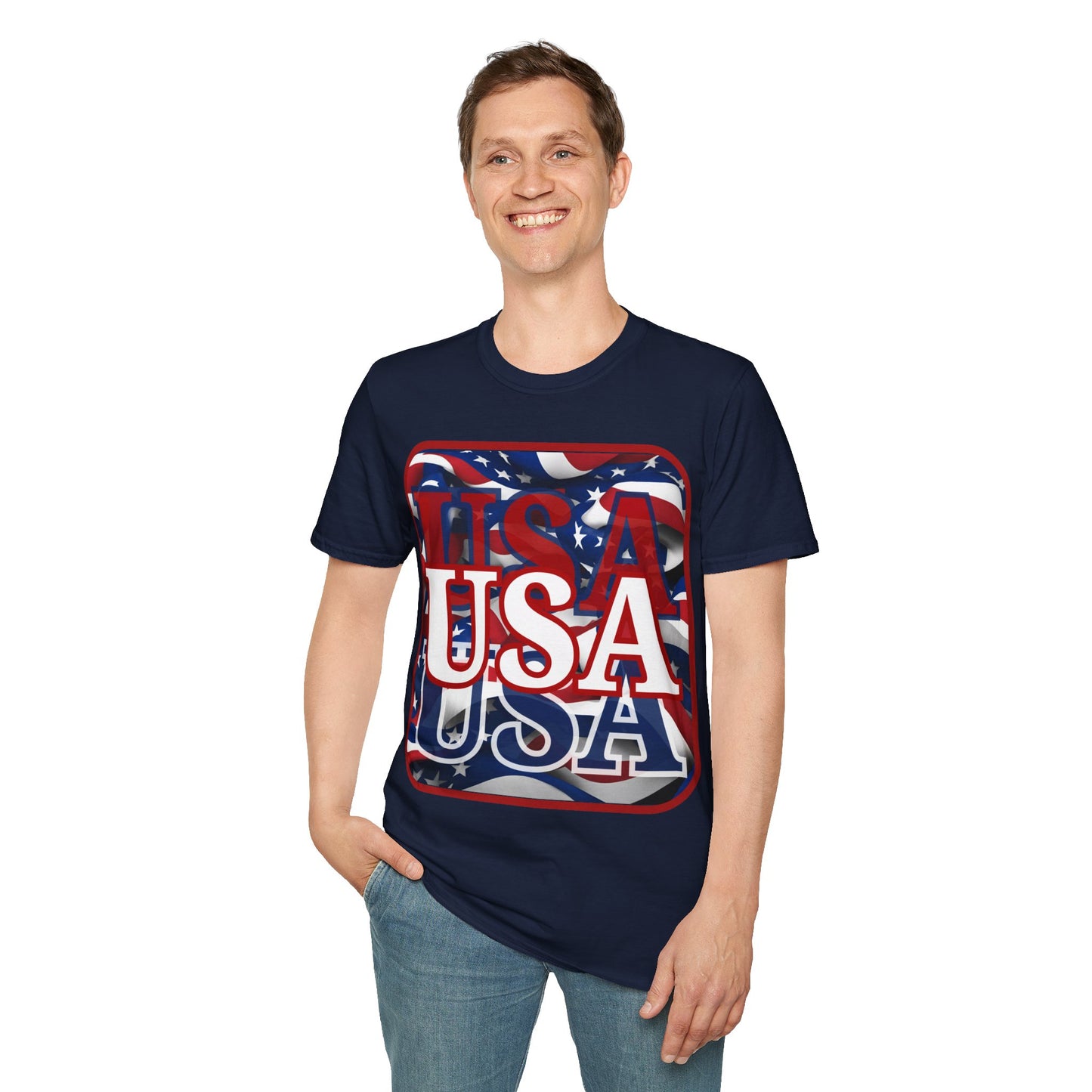 Red WHITE and Blue USA Patriot DKcolors Unisex T-Shirt by theGreenDragonTavern.shop