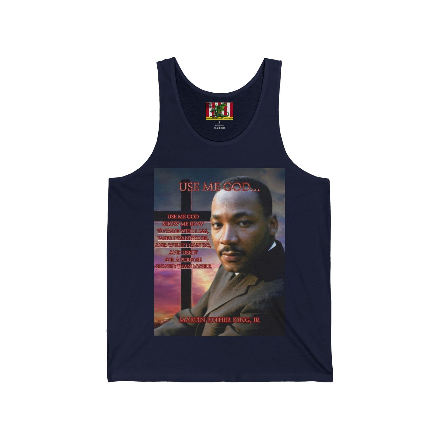 Use Me God, MLK Jr Unisex Jersey Tank Top by theGreenDragonTavern.shop