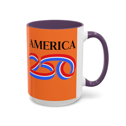 America 250 Orange Accent Mug by theGreenDragonTavern.shop