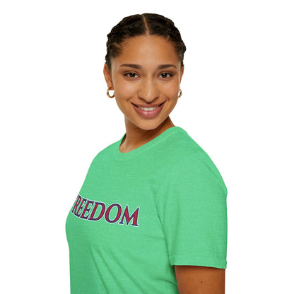 Freedom, Red font, Dark colors Unisex T-Shirt by theGreenDragonTavern.shop