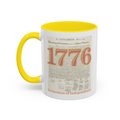Declaration of Independence White Accent Mug by theGreenDragonTavern.shop
