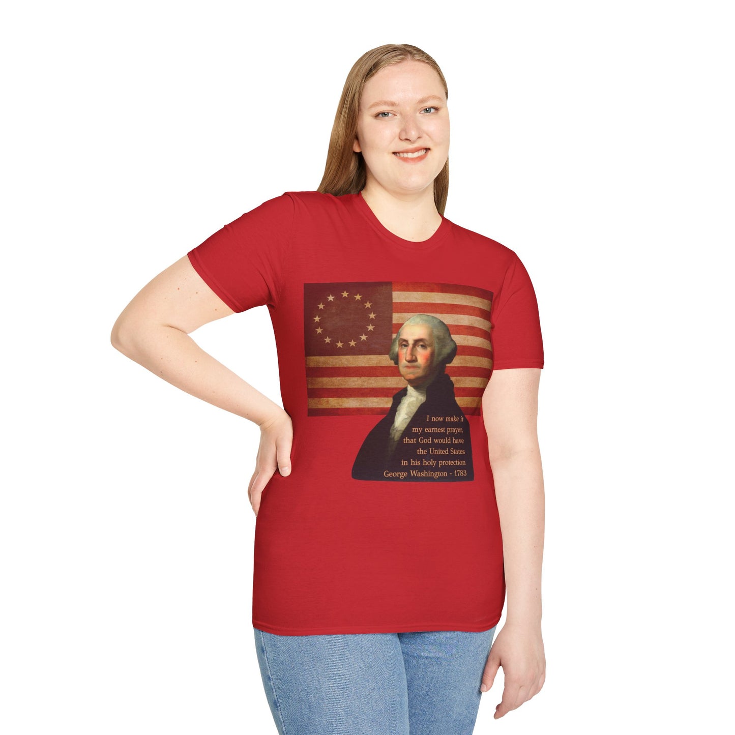 Washington's Earnest Prayer Light colors Unisex T-Shirt by theGreenDragonTavern.shop