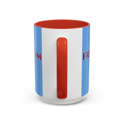 Freedom, Light Blue Accent Mug by theGreenDragonTavern.shop