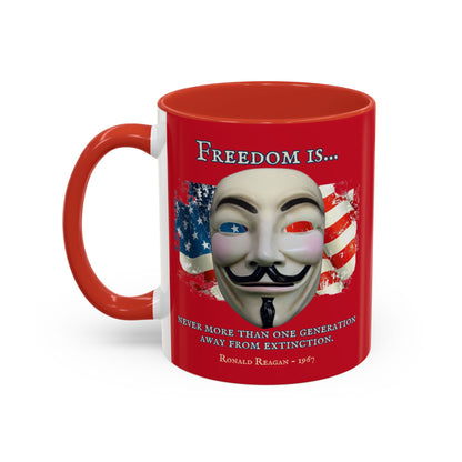 Ronald Reagan Freedom Vendetta Red Accent Mug by theGreenDragonTavern.shop