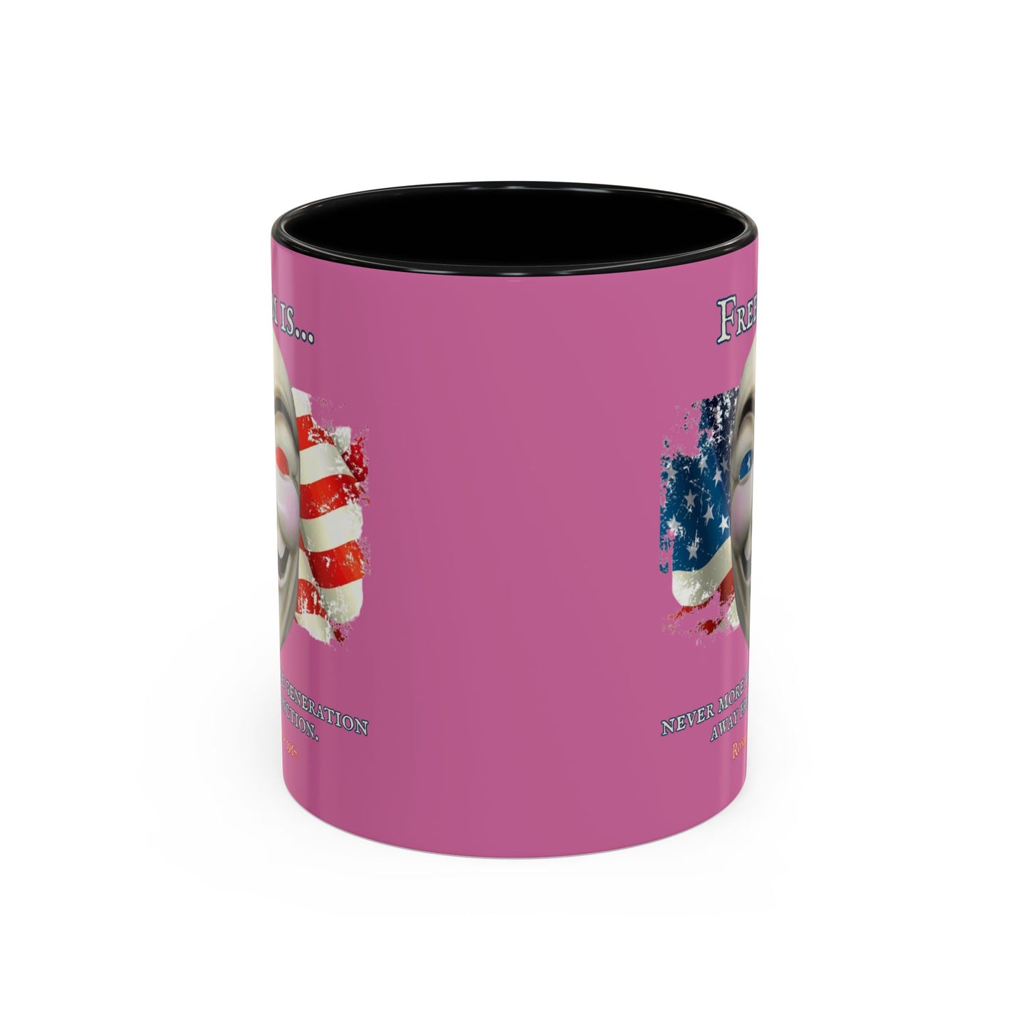 Ronald Reagan Freedom Vendetta Pink Accent Mug by theGreenDragonTavern.shop