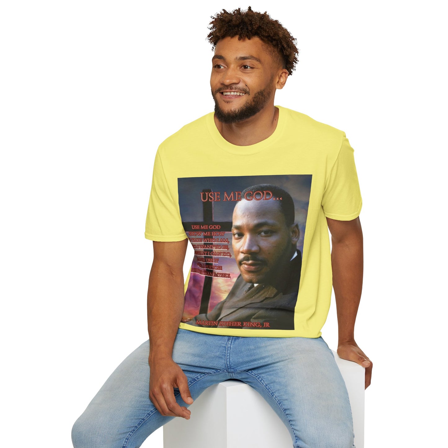 Use Me God, MLK Jr Light colors Unisex T-Shirt by theGreenDragonTavern.shop
