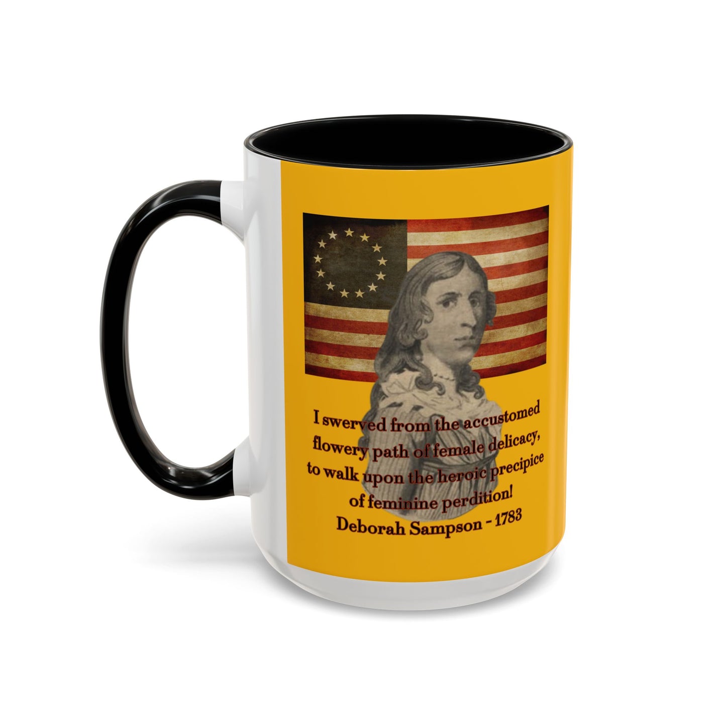 Deborah Sampson, America's Mulan Yellow Accent Mug by theGreenDragonTavern.shop