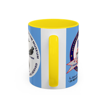 DNASM 2-sided, Founding & Student Art w/WhiteBG Light Blue Accent Mug by theGreenDragonTavern.shop
