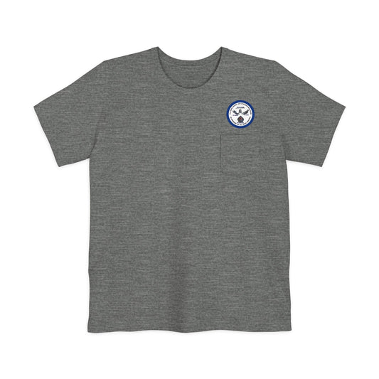 DNASM Student Art Navy Frame Unisex Pocket T-Shirt by theGreenDragonTavern.shop