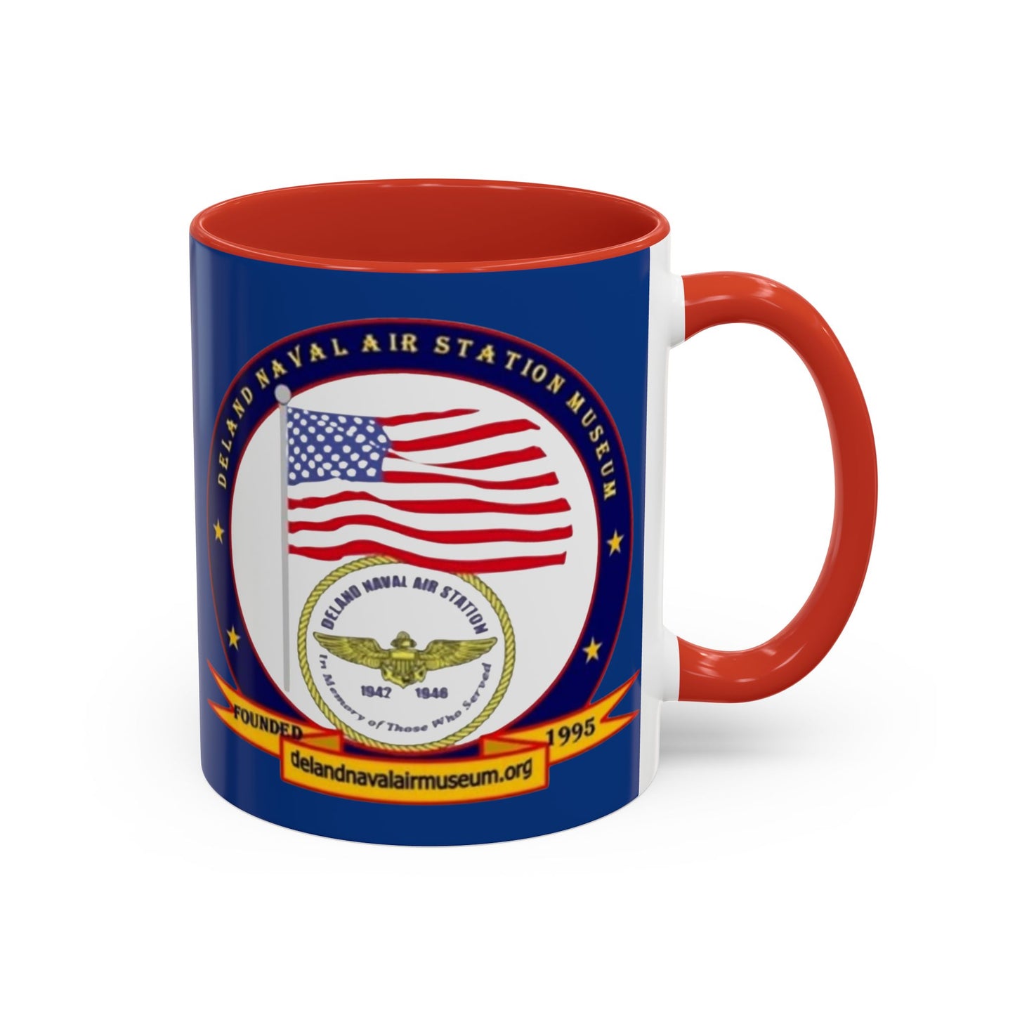 DeLand Naval Air Station Museum Blue Accent Mug by theGreenDragonTavern.shop