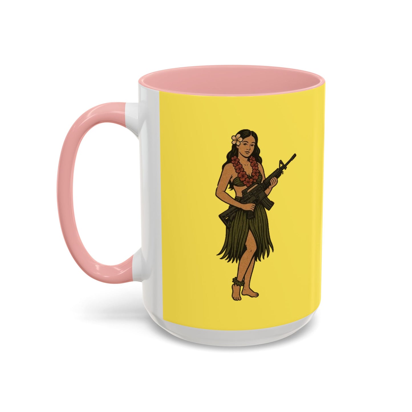 Hula Girl Packin' Heat Pineapple Accent Mug by theGreenDragonTavern.shop