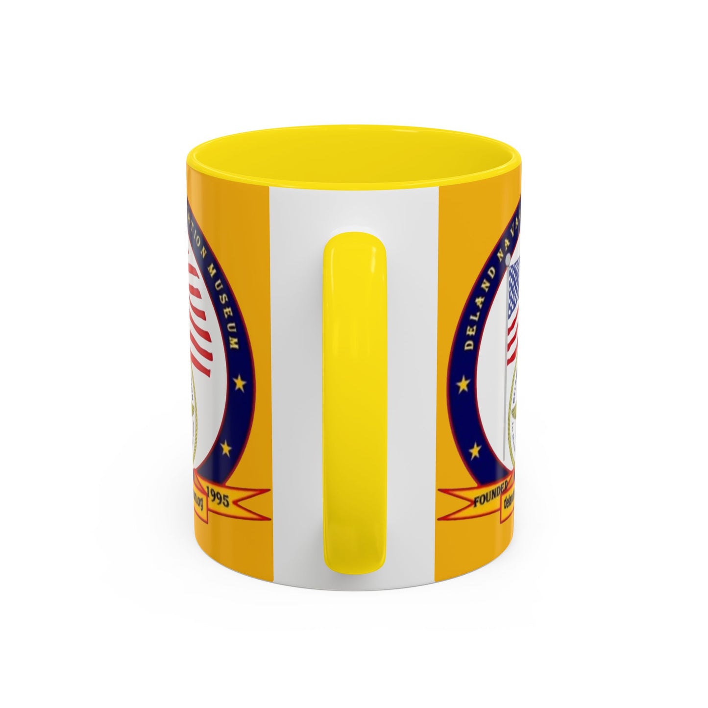 DeLand Naval Air Station Museum Yellow Accent Mug by theGreenDragonTavern.shop