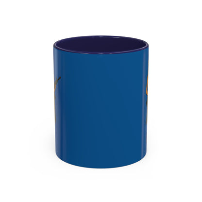Hula Girl Packin' Heat Dark Blue Accent Mug by theGreenDragonTavern.shop