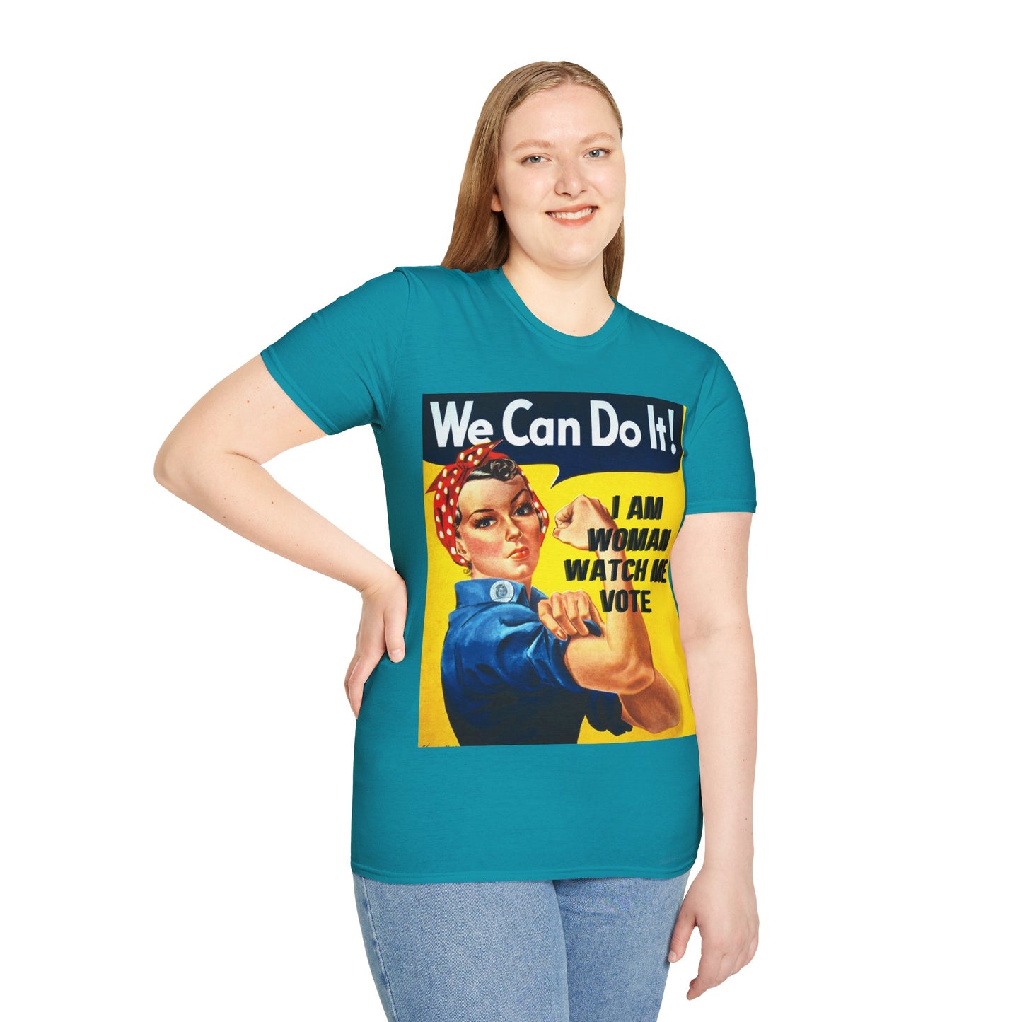 I Am Woman Watch Me Vote Rosie Dark colors Unisex T-Shirt by theGreenDragonTavern.shop